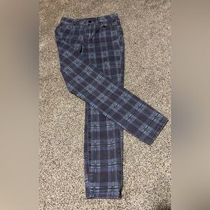 PAIGE Hoxton Plaid Ankle Pants size 26/2 27” inseam 36” waist to hem gray/black